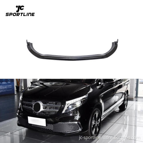 2PCS Carbon Fiber V250 Front Lip Spoiler for Mercedes Benz V Class W447 V220d Vito 2020-2021